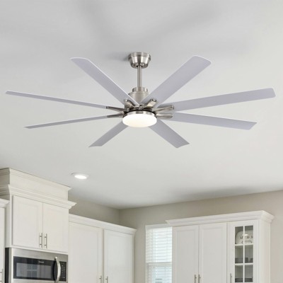 Large Industrial Smart Ceiling Fans with Lights and Remote & APP Control 8 ABS Blades 6-Speed Powerful DC Motor Reversible For Home/Commercial/Outdoor