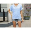 Womens Summer Shirts V Neck Short Sleeve Shirts for Women - 2 of 4