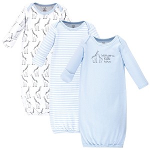 Touched by Nature Baby Boys Organic Cotton Long-Sleeve Gowns 3pk, Giraffe - 1 of 4
