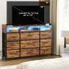 WOWLIVE 9 Drawers Dresser for Bedroom, Farmhouse Dresser with Power Outlet & LED, Chest of Drawers TV Stand - 2 of 4