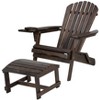 Jiallo Foldable Adirondack Chair with cup holder Conversation Set, 2 Foldable Adirondack Chairs with cup holders with Ottoman and 1 End Table - 2 of 4