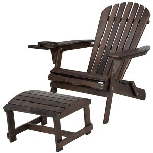 Jiallo Foldable Adirondack Chair with cup holders with Ottoman - 1 of 4