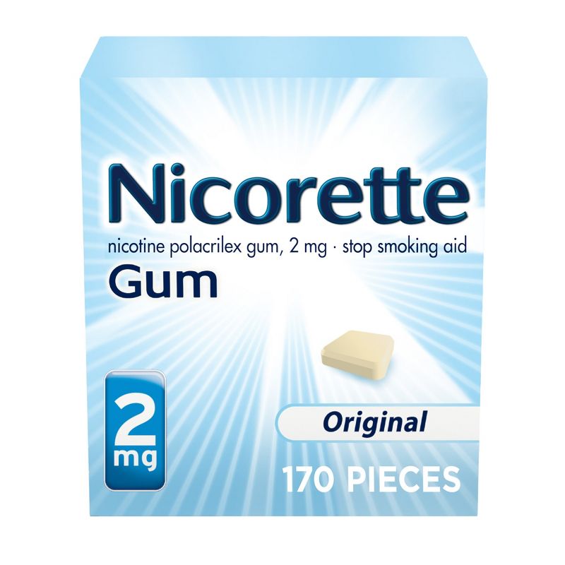 Nicorette 2mg Stop Smoking Aid Gum - Original - 170ct, 1 of 11