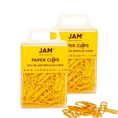 JAM Paper Colored Standard Paper Clips Small 1 Inch Yellow Paperclips 2183756A