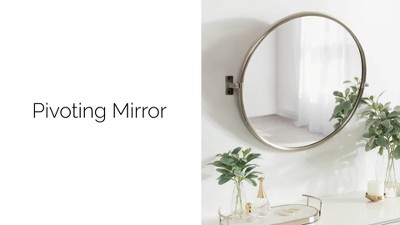 Elegant Silver Round Pivot Wall Mirror, 26x24 Inch