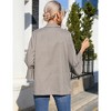 Womens 3/4 Sleeve Casual Blazer Lightweight Jacket with Ruffle Sleeve Open Front Plaid Longline Blazer Jacket Notched Lapel Womens Blazer Cardigan - 4 of 4