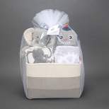 Lambs & Ivy Gray 5-Piece Baby Gift Basket for Baby Shower/Newborn Welcome Home