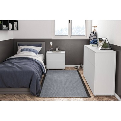 Madison White Modern 2 Drawer Nightstand