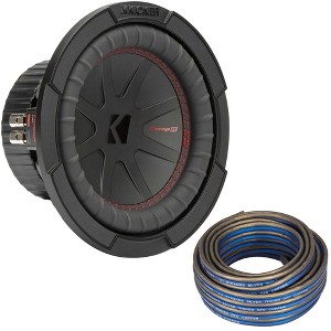 Kicker 48CWR84 CompR 8" Subwoofer, DVC, 4-ohm - Includes Speaker Wire - 1 of 4
