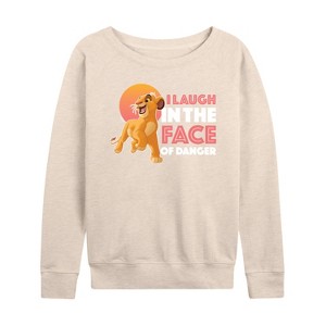 Women's - Disney - Simba Lightweight French Terry Wide Neck Long Sleeve Shirt - 1 of 4