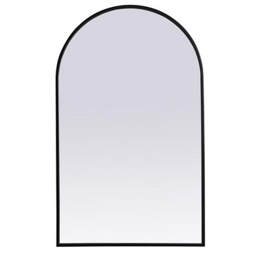 Elegant Lighting Metal Frame Arch Mirror 22x36 Inch in Black