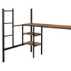 Twin-size Loft Bed Frame With Shelves, Built-in Table, 2 Side Ladders, Guardrail Metal Bed Frame, No Spring Box Needed Sturdy Metal Frame For Bedroom - 4 of 4