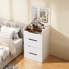 NicBex 3-in-1 LED Vanity Desk with Flip-Top Mirror & Hidden Stool,Space-Saving Makeup Table with 3 Drawers,Glass Top & Cushioned Seat for Bedroom - 2 of 4