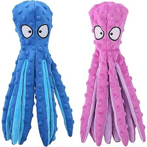Nocciola Viral Select Octopus No Stuffing Crinkle Plush Dog Toys Set to Keep Them Busy for Puppy Teething Chewing - 1 of 1
