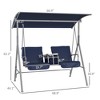 Aghana Digitals 2-Seater Outdoor Swing with Adjustable Canopy, Cushioned Seats, Cupholders & - 2 of 4