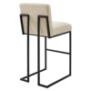 Set of 2 Indulge Channel Tufted Fabric Barstools Beige - Modway: Matte Black Base, Adjustable Height, Sled Frame - 4 of 4