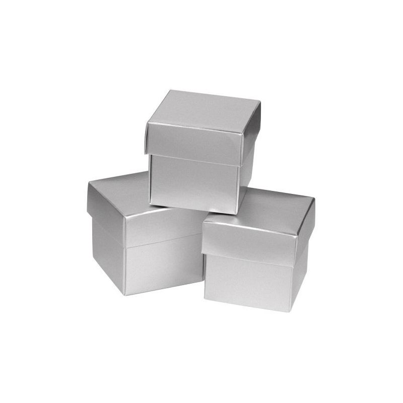 25ct Silver Shimmer Wedding Favor Box, 1 of 2