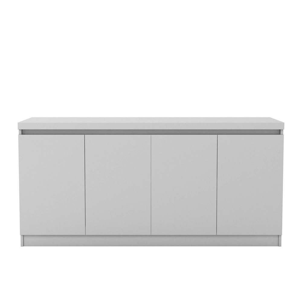 Manhattan Comfort 62.99" Viennese Buffet Cabinet Gloss White: Modern Storage Console, 4 Doors