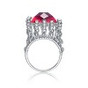 Guili Rhodium Plated Over Red Cubic Zirconia Ring Size 6-8 - 2 of 2