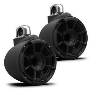 Wet Sounds REV 10 SE B-FC SA V2 - Matte Black REV10 Special Edition - Revolution Series 10" Tower Speakers, Pair with Aluminum Fixed Clamps - 1 of 4