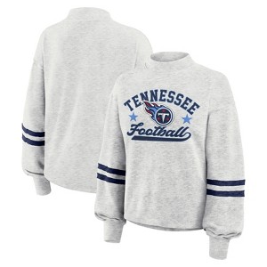 NFL Tennessee Titans Women's Oatmeal Heather Crew Neck - 1 of 4