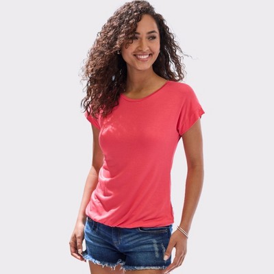Women's Round Neckline Short Sleeve Top - LASCANA