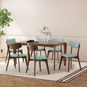 Christopher Knight Home Carmody Wood and Fabric 7 Piece Dining Set - 1 of 4