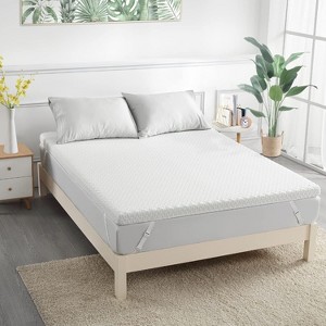 Twin Mattress Topper, Assile 2 Inch Green Tea Memory Foam Mattress Topper with Zippered Bamboo Cover - 1 of 4