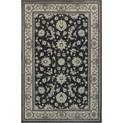 Richmond Ivory and Charcoal Rectangular Wool Area Rug