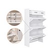 Metal Entryway Shoe Bench Rack w/ Storage Shelf - Mudroom & Foyer Organization for 12 Pairs - 3 of 4