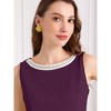 INSPIRE CHIC Women's Boat Neck Sheath Sleeveless Work Rhinestone Dress - 4 of 4
