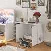 Famapy White Cat Cabinet Composite Storage Space Magnetic Cabinet Door Shutter Patterns - 2 of 4
