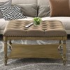 Galano Marcello Upholstered Coffee Table - Antique Oak/Velvet Brown - 2 of 4