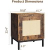 Homhougo Rattan End Table - Set of 1, Wood Nightstand with Storage Shelf Brown - 2 of 4