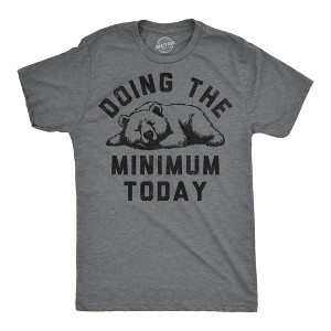 Mens Funny T Shirts Doing The Minimum Today Sarcastic Bear Graphic Novelty Tee For Men - Crazy Dog Men's T Shirt - 1 of 4