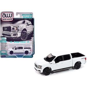 2020 Ford F-150 FX4 Black Appearance Package Pickup Truck Oxford White "Muscle Trucks" 1/64 Diecast Model Cars by Auto World - 1 of 4