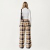 Anna-Kaci Women's Plaid Wide Leg Drawstring Lounge Pants with Elastic Waistband and Relaxed Fit - 3 of 4
