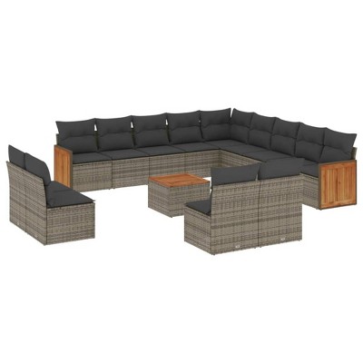 vidaXL Garden Sofa Set Grey