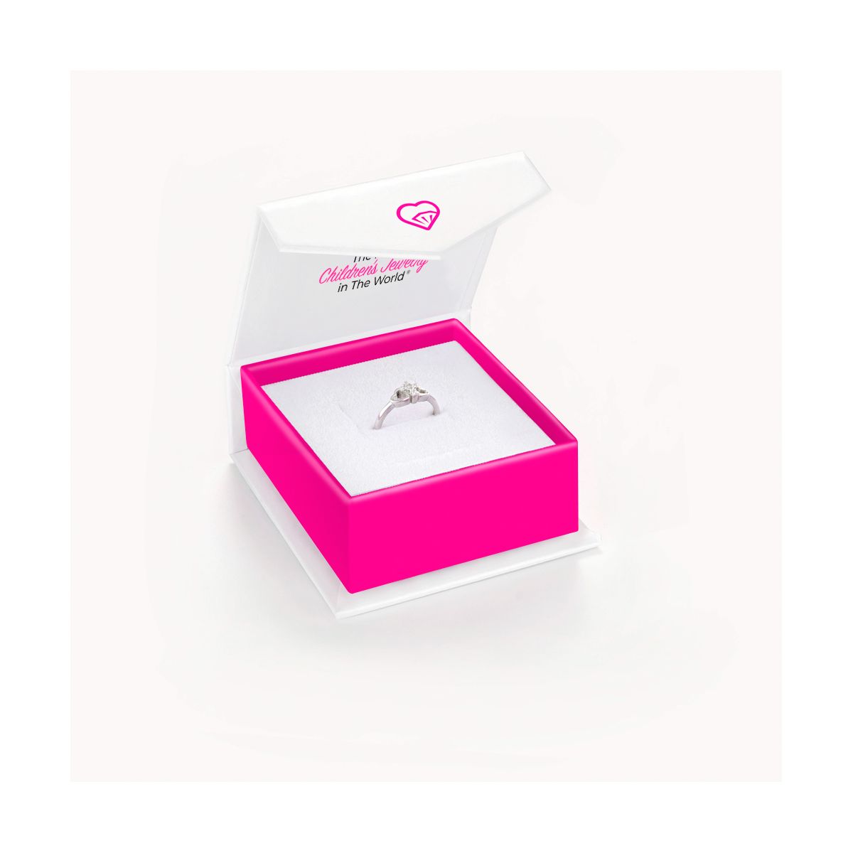 Girl's Cross & Heart CZ Sterling Silver Ring - In Season Jewelry - thumbnail 6
