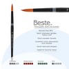 Creative Mark Beste Golden Taklon Round #12 - 2 Pack Artist Brush, Professional Watercolor Brushes, For Acrylic Painting, Short Handle, Sharp Edges, - 2 of 4