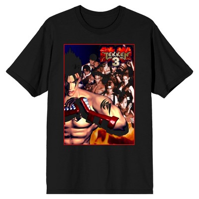 BNE Tekken 3 Video Game Characters Men's Black Short Sleeve Graphic Tee- L