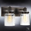 Urban Ambiance Luxury Modern Farmhouse Industrial Bath Fixture,  8-5/8"H x 13-1/4"W,  Olde Bronze Finish, UHP2141 - 3 of 4