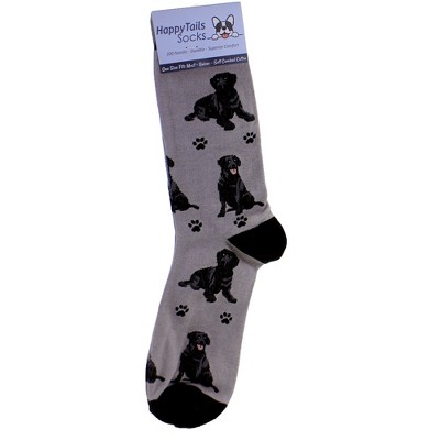 Novelty Socks 14.0" Black Labrador Retriever Socks Happy Tails E & S Pet  -  Socks