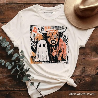 Highland Cow Ghost Fall T-Shirt, Spooky Season Halloween Tee | OrnamentallyYou