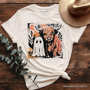 Highland Cow Ghost Fall T-Shirt, Spooky Season Halloween Tee | OrnamentallyYou - 1 of 4