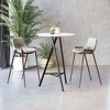 Zuo Modern Desi Barstool Set Of 2, 39" High Beige Faux Leather Seat With Walnut Finish Steel Frame - 3 of 4