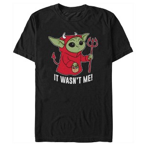 Men's Star Wars: The Mandalorian Halloween Grogu Devil Costume It Wasn't Me T-Shirt - 1 of 4