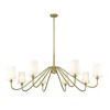 Gianna 8-Light Matte Black Chandelier with Opaque White Shades - Modern Minimalist Design - 4 of 4