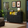 8-Drawer Fabric Dresser with Charging Station and LED Lights, TV Stand for 55-Inch - 2 of 4