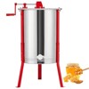 Manual Honey Extractor, 4 Frames Honeycomb Spinner Drum, Food-Grade Stainless Steel Beekeeping Tool with Transparent Lid & Adjustable Legs - 2 of 4